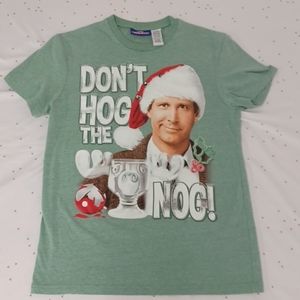 National Lampoons Christmas Vacation Graphic Tee Don't Hog The Nog Mens Sz M